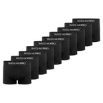 Massi Morino Boxershorts Herren Baumwolle Schwarz - Unterhosen mit breitem Gummibund, ohne Etikett, atmungsaktiv (S–4XL) - Einzeln, 6er- oder 10er-Pack