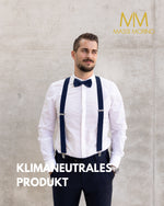 Massi Morino Hosenträger mit Fliege Set Herren und Damen inkl. verstellbarer Fliege und Geschenkbox - Y-Form Hosenträger zur Hochzeit
