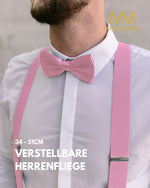 Massi Morino Hosenträger mit Fliege Set Herren und Damen inkl. verstellbarer Fliege und Geschenkbox - Y-Form Hosenträger zur Hochzeit