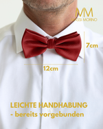 Massi Morino Fliege Herren vorgebunden und verstellbar - Einfarbige Anzugsfliege im Seidenlook - Bow Tie große Farbauswahl