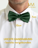 Massi Morino Fliege Herren vorgebunden und verstellbar - Einfarbige Anzugsfliege im Seidenlook - Bow Tie große Farbauswahl
