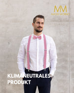 Massi Morino Hosenträger mit Fliege Set Herren und Damen inkl. verstellbarer Fliege und Geschenkbox - Y-Form Hosenträger zur Hochzeit
