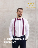 Massi Morino Hosenträger mit Fliege Set Herren und Damen inkl. verstellbarer Fliege und Geschenkbox - Y-Form Hosenträger zur Hochzeit