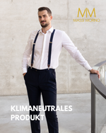 Massi Morino HosenträHerren 3,5 cm mit Echtleder - Y-Form Suspenders elastisch verstellbar inkl. Geschenkbox