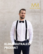 Massi Morino Hosenträger mit Fliege Set Herren und Damen inkl. verstellbarer Fliege und Geschenkbox - Y-Form Hosenträger zur Hochzeit