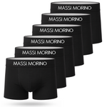 Massi Morino Boxershorts Herren Baumwolle Schwarz - Unterhosen mit breitem Gummibund, ohne Etikett, atmungsaktiv (S–4XL) - Einzeln, 6er- oder 10er-Pack