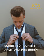 Massi Morino Krawatte mit Einstecktuch Set Herren inkl. Manschettenknöpfe, Krawattennadel und Geschenkbox - Männer Krawattenset zur Hochzeit