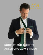 Massi Morino Krawatte mit Einstecktuch Set Herren inkl. Manschettenknöpfe, Krawattennadel und Geschenkbox - Männer Krawattenset zur Hochzeit