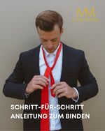 Massi Morino Krawatte mit Einstecktuch Set Herren inkl. Manschettenknöpfe, Krawattennadel und Geschenkbox - Männer Krawattenset zur Hochzeit