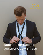 Massi Morino Krawatte mit Einstecktuch Set Herren inkl. Manschettenknöpfe, Krawattennadel und Geschenkbox - Männer Krawattenset zur Hochzeit