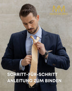 Massi Morino Krawatte mit Einstecktuch Set Herren inkl. Manschettenknöpfe, Krawattennadel und Geschenkbox - Männer Krawattenset zur Hochzeit