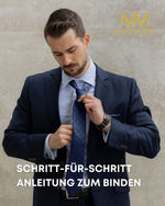 Massi Morino Krawatte mit Einstecktuch Set Herren inkl. Manschettenknöpfe, Krawattennadel und Geschenkbox - Männer Krawattenset zur Hochzeit