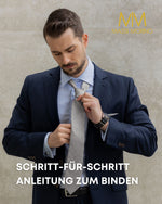 Massi Morino Krawatte mit Einstecktuch Set Herren inkl. Manschettenknöpfe, Krawattennadel und Geschenkbox - Männer Krawattenset zur Hochzeit