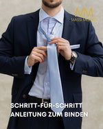 Massi Morino Krawatte mit Einstecktuch Set Herren inkl. Manschettenknöpfe, Krawattennadel und Geschenkbox - Männer Krawattenset zur Hochzeit