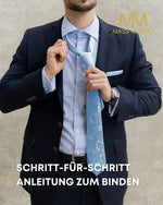 Massi Morino Krawatte mit Einstecktuch Set Herren inkl. Manschettenknöpfe, Krawattennadel und Geschenkbox - Männer Krawattenset zur Hochzeit