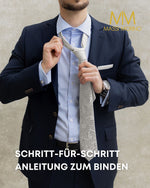 Massi Morino Krawatte mit Einstecktuch Set Herren inkl. Manschettenknöpfe, Krawattennadel und Geschenkbox - Männer Krawattenset zur Hochzeit