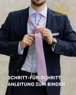 Massi Morino Krawatte mit Einstecktuch Set Herren inkl. Manschettenknöpfe, Krawattennadel und Geschenkbox - Männer Krawattenset zur Hochzeit