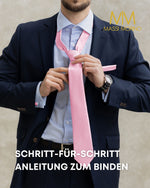 Massi Morino Krawatte mit Einstecktuch Set Herren inkl. Manschettenknöpfe, Krawattennadel und Geschenkbox - Männer Krawattenset zur Hochzeit