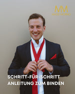 Massi Morino Krawatte mit Einstecktuch Set Herren inkl. Manschettenknöpfe, Krawattennadel und Geschenkbox - Männer Krawattenset zur Hochzeit