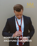 Massi Morino Krawatte mit Einstecktuch Set Herren inkl. Manschettenknöpfe, Krawattennadel und Geschenkbox - Männer Krawattenset zur Hochzeit