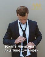 Massi Morino Krawatte mit Einstecktuch Set Herren inkl. Manschettenknöpfe, Krawattennadel und Geschenkbox - Männer Krawattenset zur Hochzeit
