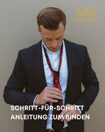 Massi Morino Krawatte mit Einstecktuch Set Herren inkl. Manschettenknöpfe, Krawattennadel und Geschenkbox - Männer Krawattenset zur Hochzeit