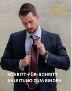 Massi Morino Krawatte mit Einstecktuch Set Herren inkl. Manschettenknöpfe, Krawattennadel und Geschenkbox - Männer Krawattenset zur Hochzeit