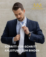 Massi Morino Krawatte mit Einstecktuch Set Herren inkl. Manschettenknöpfe, Krawattennadel und Geschenkbox - Männer Krawattenset zur Hochzeit