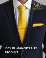 Massi Morino Krawatte mit Einstecktuch Set Herren inkl. Manschettenknöpfe, Krawattennadel und Geschenkbox - Männer Krawattenset zur Hochzeit