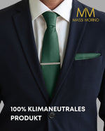 Massi Morino Krawatte mit Einstecktuch Set Herren inkl. Manschettenknöpfe, Krawattennadel und Geschenkbox - Männer Krawattenset zur Hochzeit
