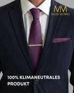 Massi Morino Krawatte mit Einstecktuch Set Herren inkl. Manschettenknöpfe, Krawattennadel und Geschenkbox - Männer Krawattenset zur Hochzeit