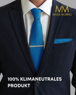 Massi Morino Krawatte mit Einstecktuch Set Herren inkl. Manschettenknöpfe, Krawattennadel und Geschenkbox - Männer Krawattenset zur Hochzeit