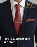 Massi Morino Krawatte mit Einstecktuch Set Herren inkl. Manschettenknöpfe, Krawattennadel und Geschenkbox - Männer Krawattenset zur Hochzeit