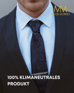 Massi Morino Krawatte mit Einstecktuch Set Herren inkl. Manschettenknöpfe, Krawattennadel und Geschenkbox - Männer Krawattenset zur Hochzeit