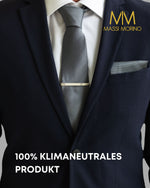 Massi Morino Krawatte mit Einstecktuch Set Herren inkl. Manschettenknöpfe, Krawattennadel und Geschenkbox - Männer Krawattenset zur Hochzeit