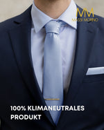 Massi Morino Krawatte mit Einstecktuch Set Herren inkl. Manschettenknöpfe, Krawattennadel und Geschenkbox - Männer Krawattenset zur Hochzeit