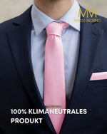 Massi Morino Krawatte mit Einstecktuch Set Herren inkl. Manschettenknöpfe, Krawattennadel und Geschenkbox - Männer Krawattenset zur Hochzeit