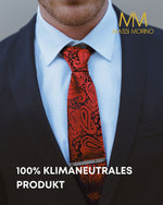 Massi Morino Krawatte mit Einstecktuch Set Herren inkl. Manschettenknöpfe, Krawattennadel und Geschenkbox - Männer Krawattenset zur Hochzeit