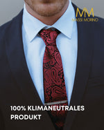 Massi Morino Krawatte mit Einstecktuch Set Herren inkl. Manschettenknöpfe, Krawattennadel und Geschenkbox - Männer Krawattenset zur Hochzeit