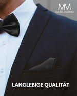 Massi Morino Fliege mit Einstecktuch Set Herren inkl. verstellbarer Schleife und Geschenkbox - Herren Fliegenset zur Hochzeit