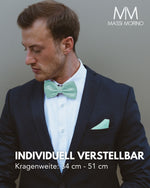Massi Morino Fliege mit Einstecktuch Set Herren inkl. verstellbarer Schleife und Geschenkbox - Herren Fliegenset zur Hochzeit