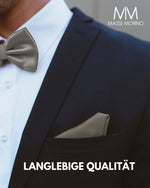 Massi Morino Fliege mit Einstecktuch Set Herren inkl. verstellbarer Schleife und Geschenkbox - Herren Fliegenset zur Hochzeit