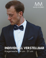 Massi Morino Fliege mit Einstecktuch Set Herren inkl. verstellbarer Schleife und Geschenkbox - Herren Fliegenset zur Hochzeit