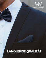 Massi Morino Fliege mit Einstecktuch Set Herren inkl. verstellbarer Schleife und Geschenkbox - Herren Fliegenset zur Hochzeit