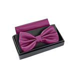 Massi Morino Fliege mit Einstecktuch Set Herren inkl. verstellbarer Schleife und Geschenkbox - Herren Fliegenset zur Hochzeit
