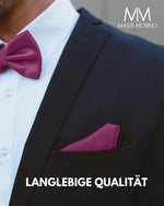 Massi Morino Fliege mit Einstecktuch Set Herren inkl. verstellbarer Schleife und Geschenkbox - Herren Fliegenset zur Hochzeit