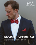 Massi Morino Fliege mit Einstecktuch Set Herren inkl. verstellbarer Schleife und Geschenkbox - Herren Fliegenset zur Hochzeit