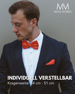 Massi Morino Fliege mit Einstecktuch Set Herren inkl. verstellbarer Schleife und Geschenkbox - Herren Fliegenset zur Hochzeit