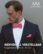 Massi Morino Fliege mit Einstecktuch Set Herren inkl. verstellbarer Schleife und Geschenkbox - Herren Fliegenset zur Hochzeit