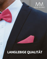 Massi Morino Fliege mit Einstecktuch Set Herren inkl. verstellbarer Schleife und Geschenkbox - Herren Fliegenset zur Hochzeit